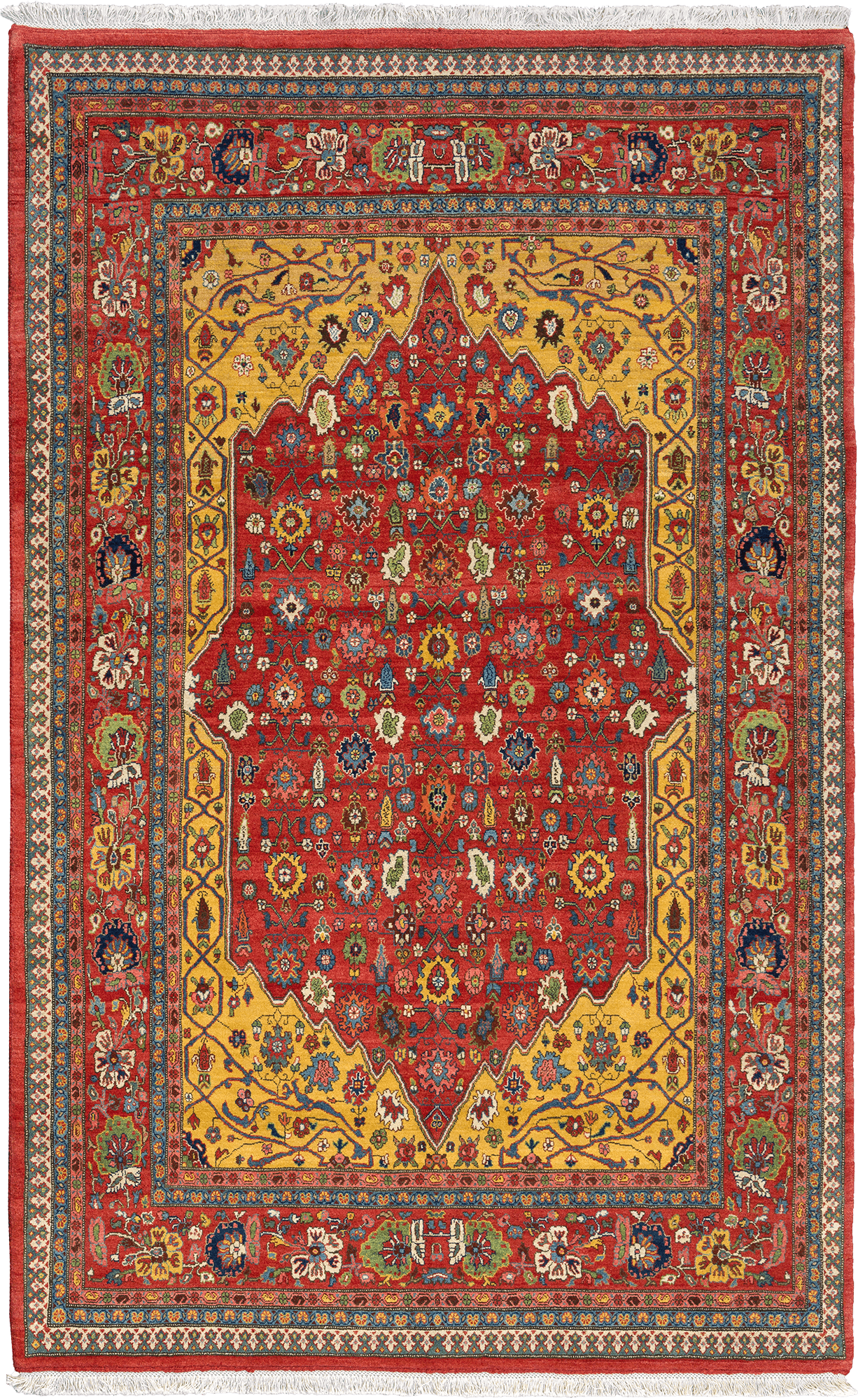 Newly Woven Heritage Bidjar Rectangle Red Rug 6×9 Wool-Cotton