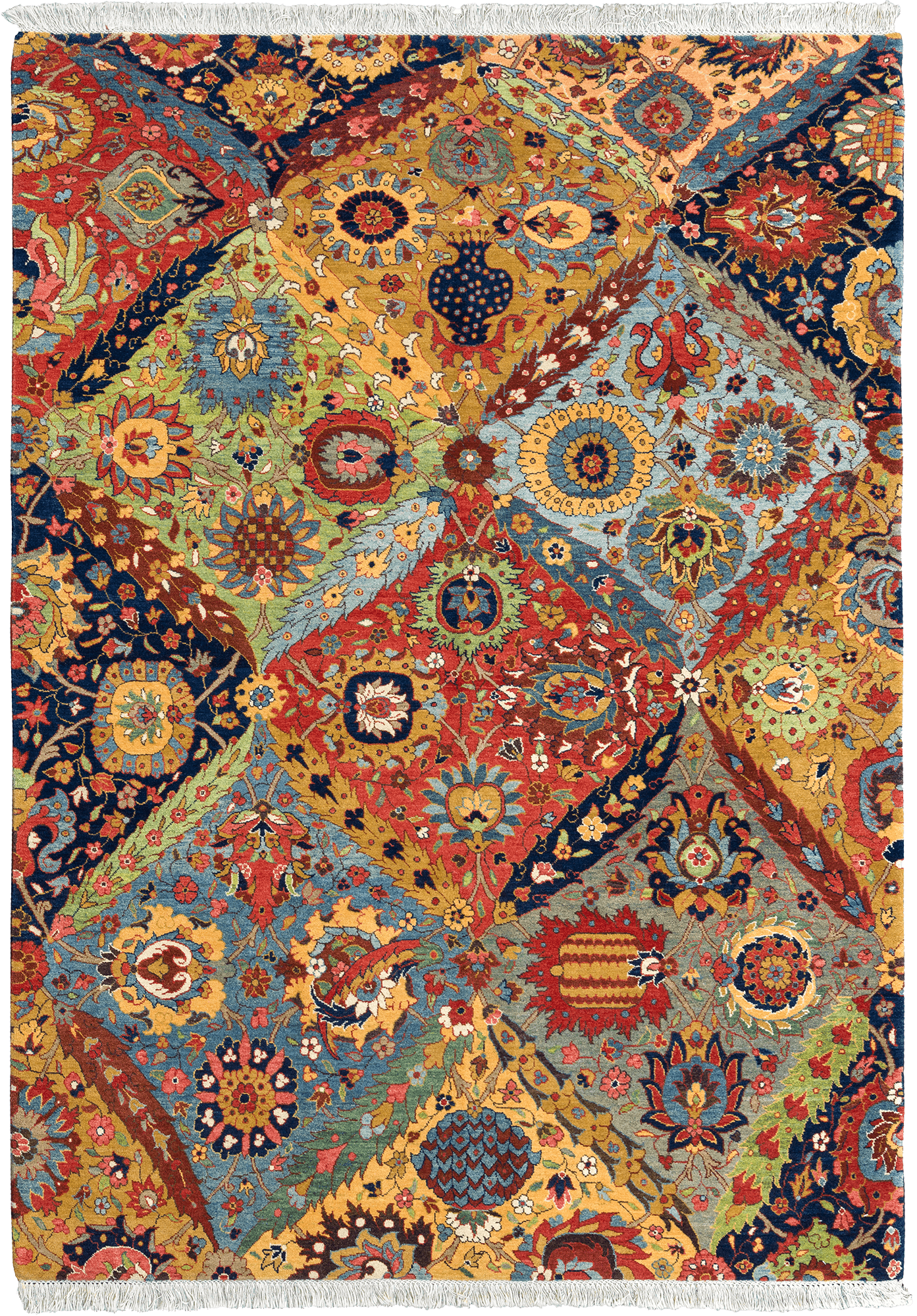 Newly Woven Heritage Tabriz Rectangle Multicolored Rug 6×8 Wool-Cotton