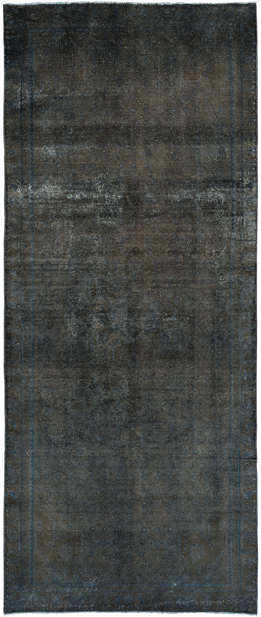 Colorful Vintage Tabriz Rectangle Grey Rug 5×11 Wool-Cotton