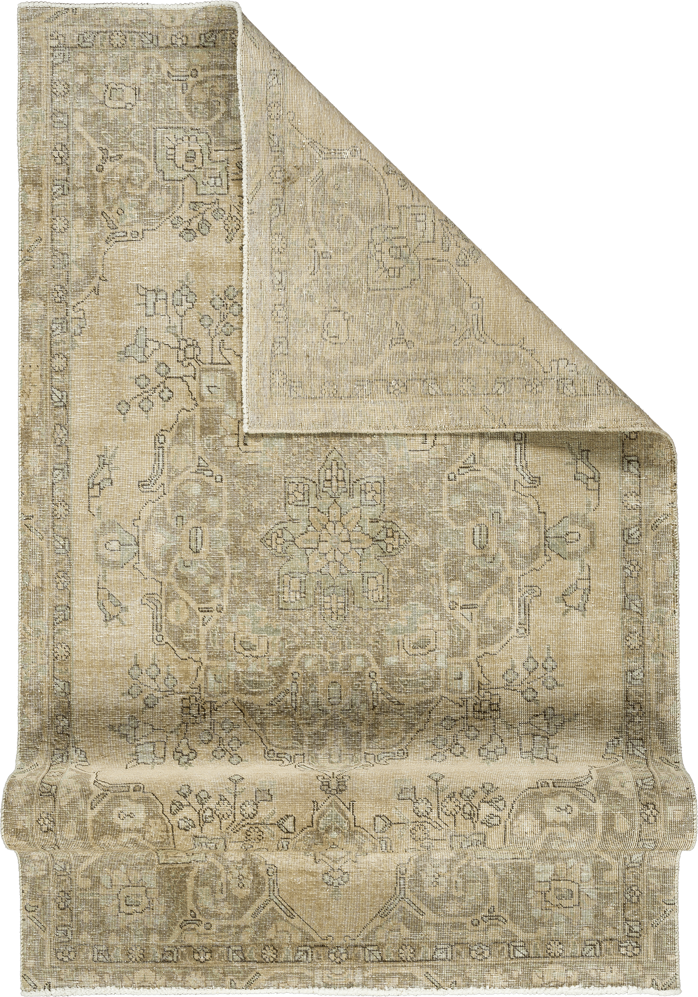 Modern Tabriz Rectangle Brown Rug 5×9 Wool-Cotton