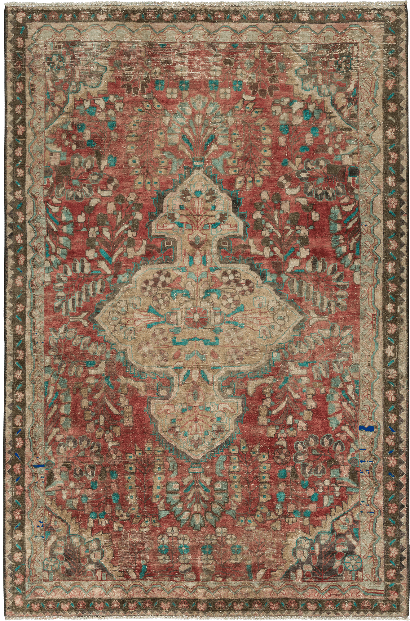 Patina Lilihan Rectangle Red Rug 6×9 Wool-Cotton