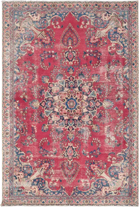 Patina Tabriz Rectangle Red Rug 6×9 Wool-Cotton