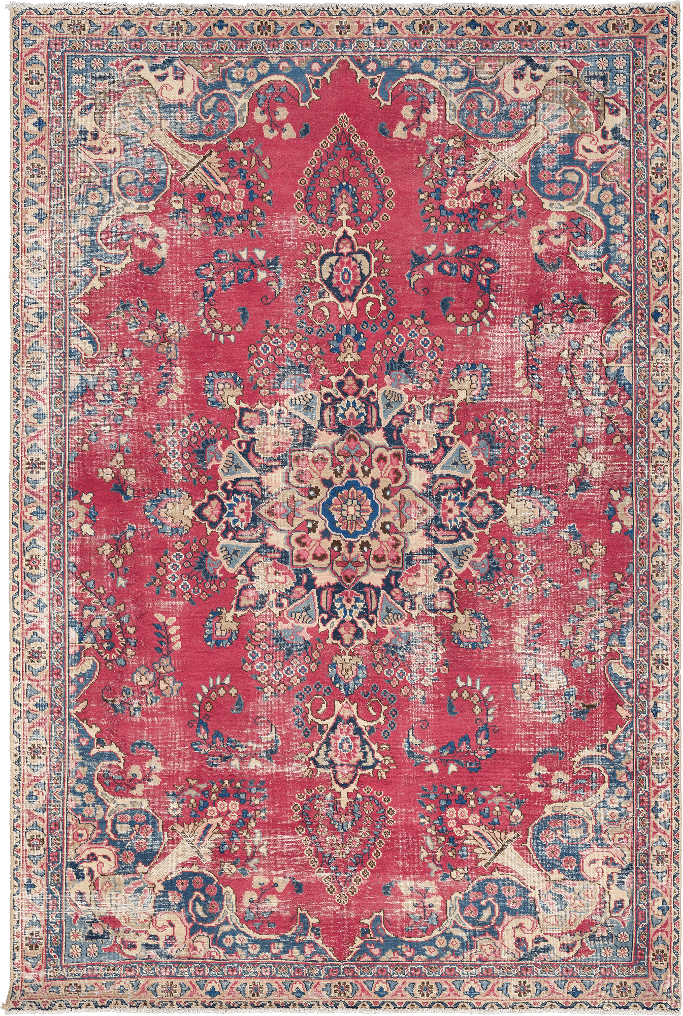 Patina Tabriz Rectangle Red Rug 6×9 Wool-Cotton