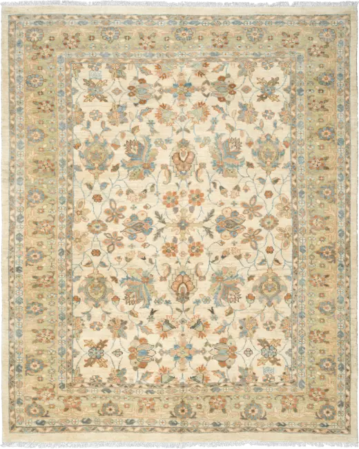 Newly Woven Heritage Sultanabad Rectangle Beige Rug 7×9 Wool-Cotton