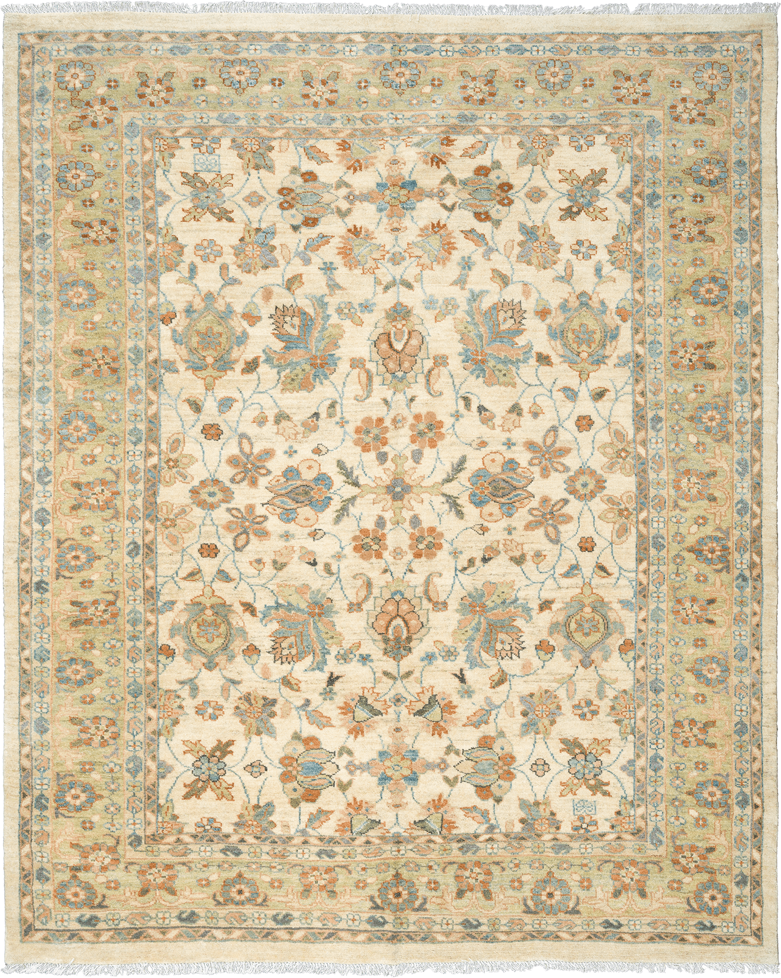 Newly Woven Heritage Sultanabad Rectangle Beige Rug 7×9 Wool-Cotton