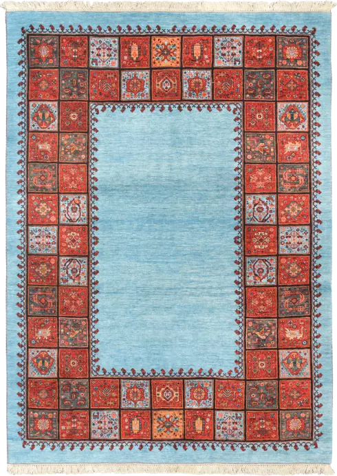 Newly Woven Heritage Qashqai Rectangle Blue Rug 6×9 Wool-Cotton