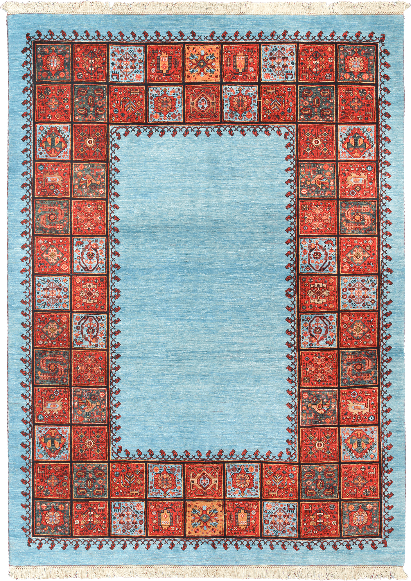 Newly Woven Heritage Qashqai Rectangle Blue Rug 6×9 Wool-Cotton