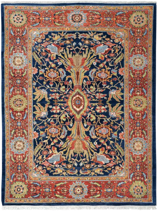 Newly Woven Heritage Sultanabad Rectangle Blue Rug 7×9 Wool-Cotton