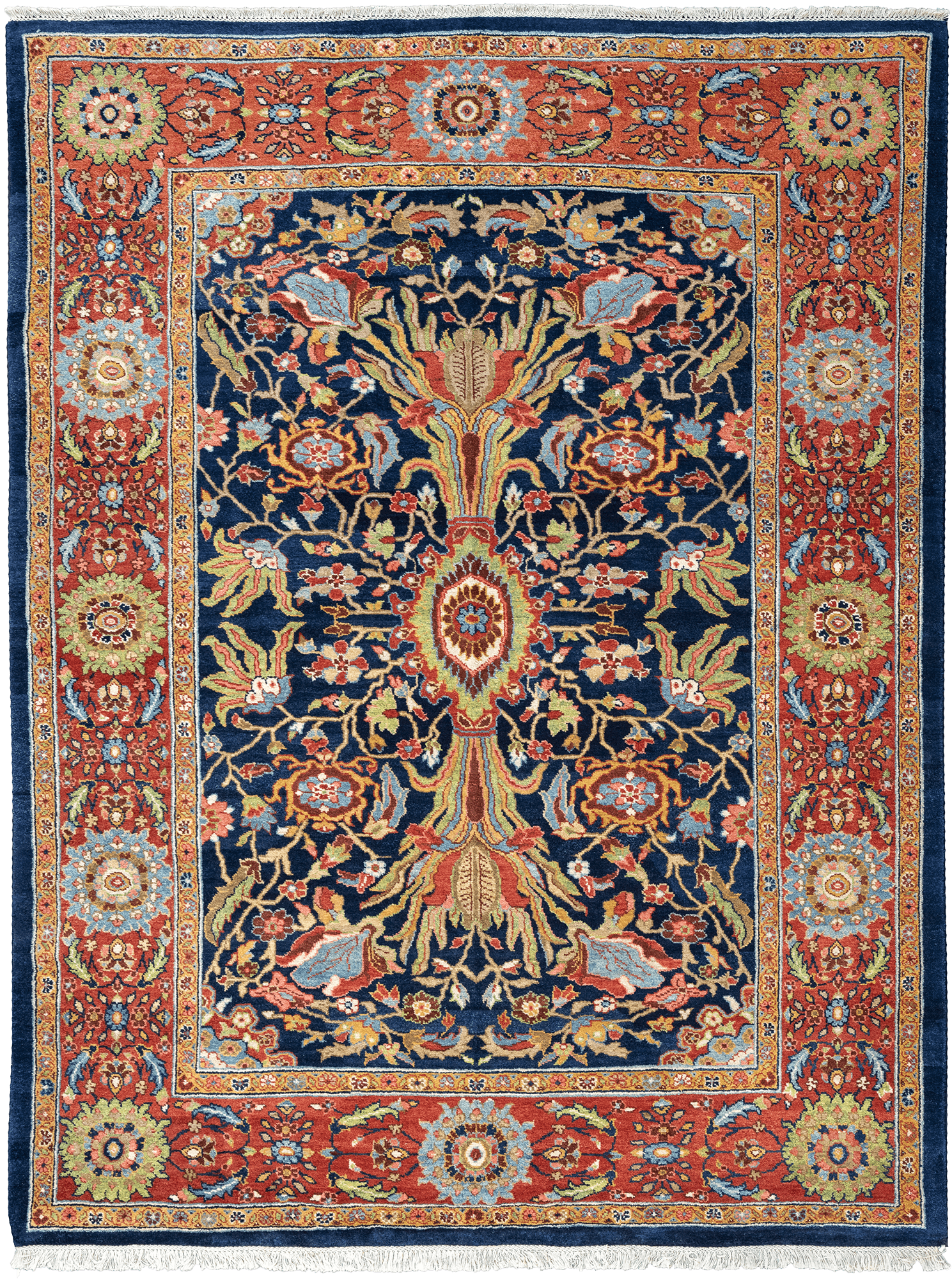 Newly Woven Heritage Sultanabad Rectangle Blue Rug 7×9 Wool-Cotton