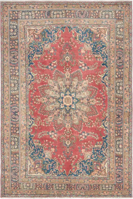 Patina Tabriz Rectangle Red Rug 6×10 Wool-Cotton