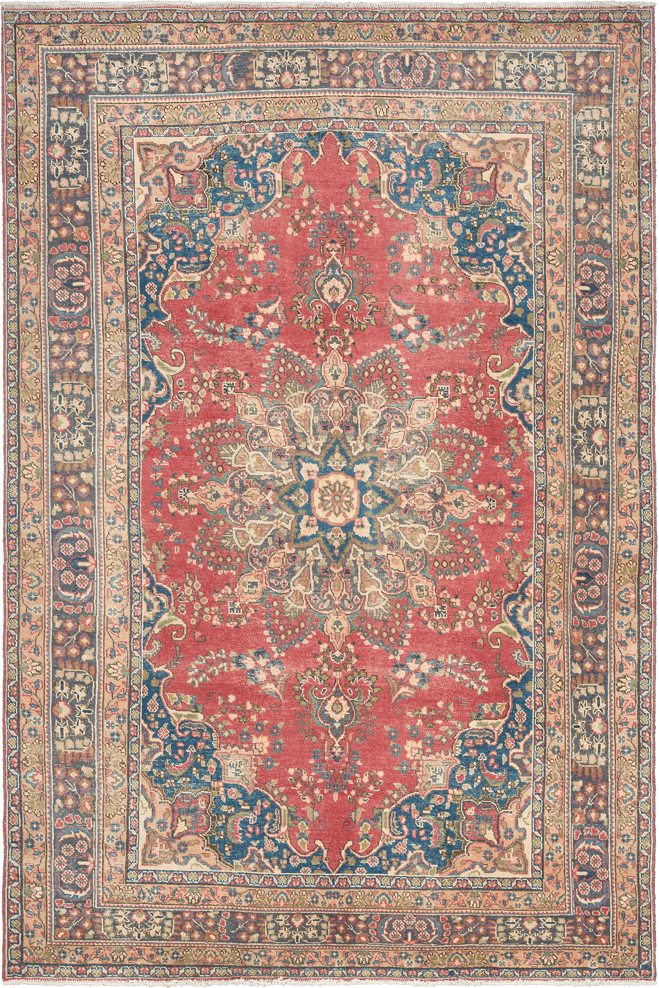 Patina Tabriz Rectangle Red Rug 6×10 Wool-Cotton