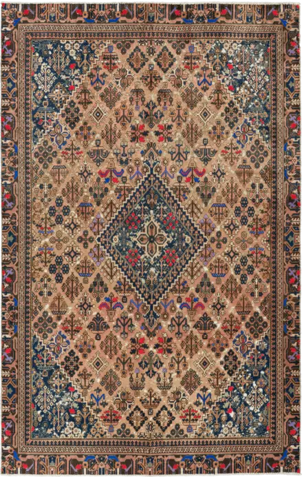 Patina Josheqan Rectangle Pink Rug 6×9 Wool-Cotton