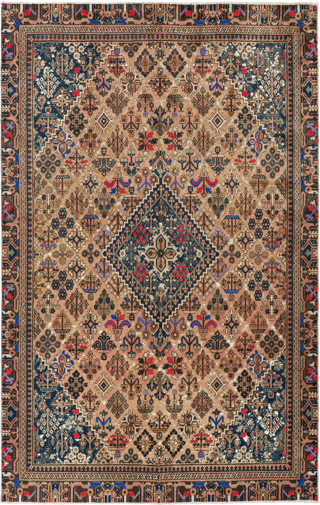 Patina Josheqan Rectangle Pink Rug 6×9 Wool-Cotton