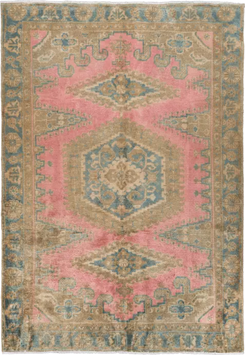 Patina Viss Rectangle Pink Rug 6×9 Wool-Cotton