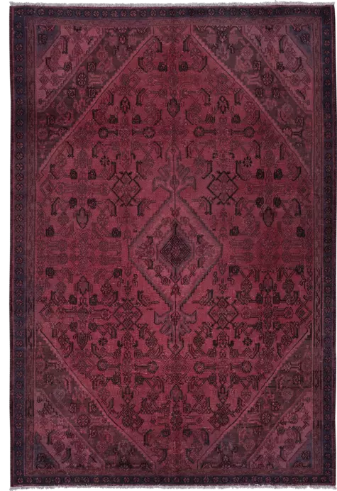 Colorful Vintage Hamadan Rectangle Red Rug 6×9 Wool-Cotton