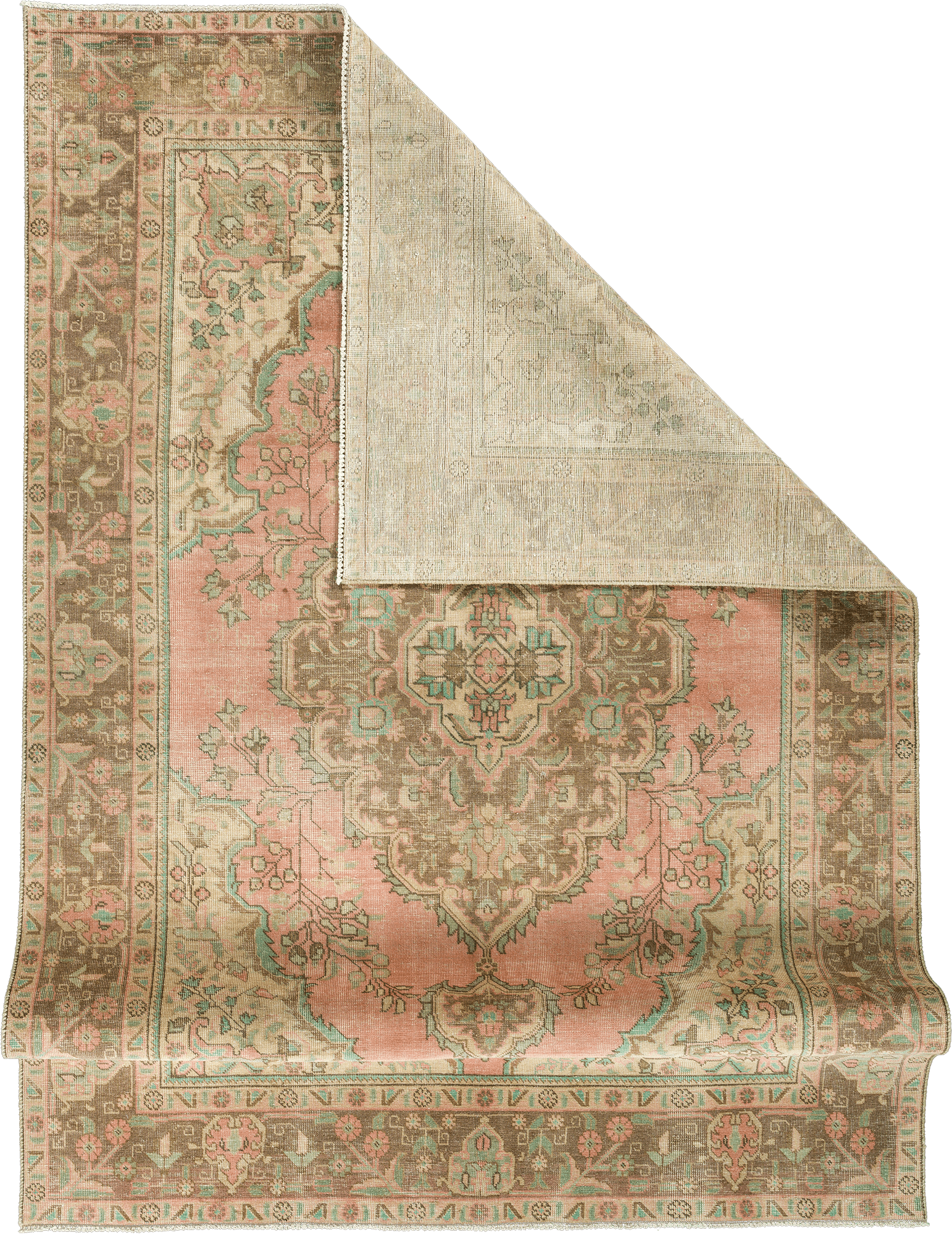 Patina Tabriz Rectangle Pink Rug 6×9 Wool-Cotton