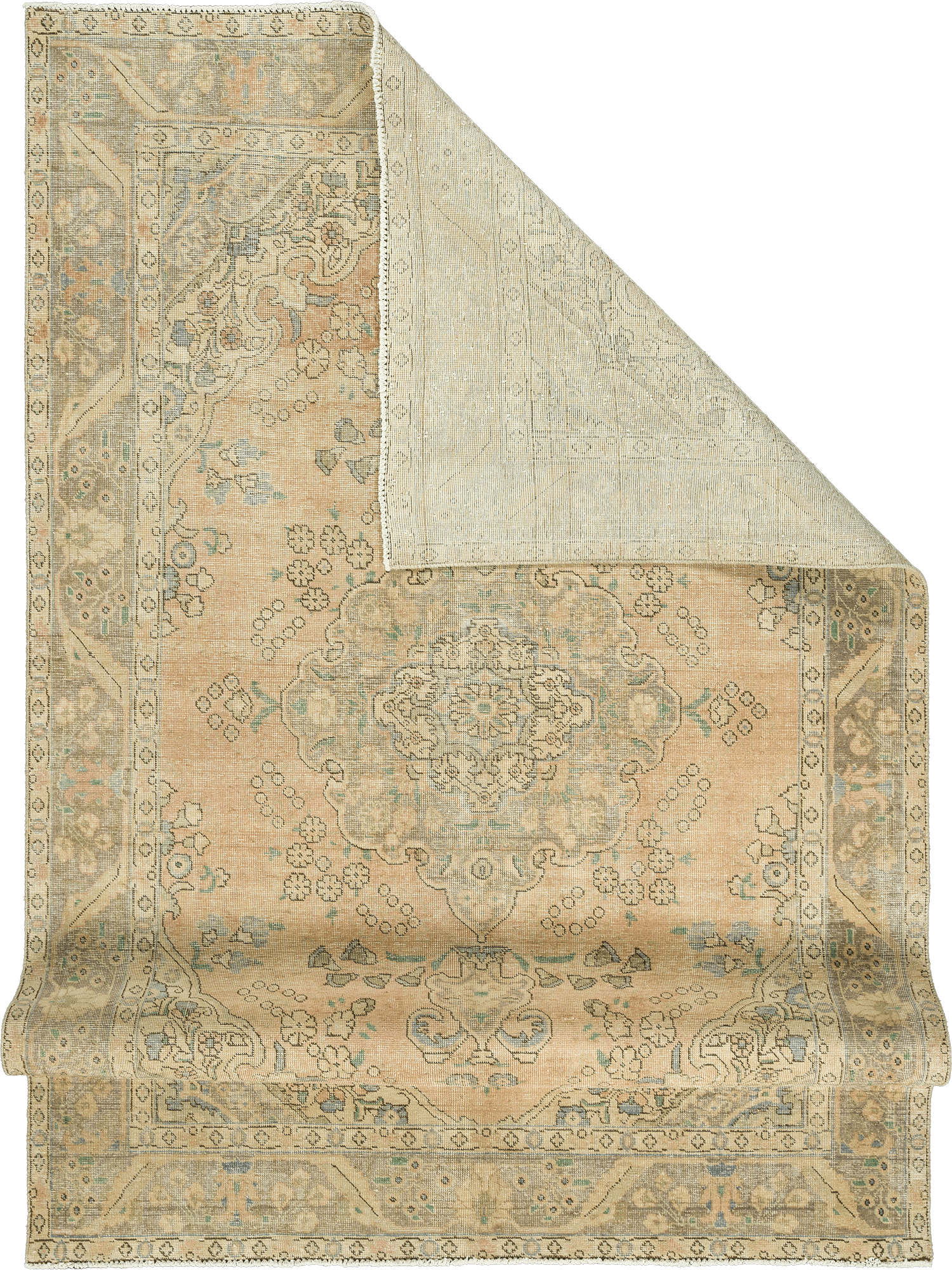 Modern Tabriz Rectangle Pink Rug 6×10 Wool-Cotton