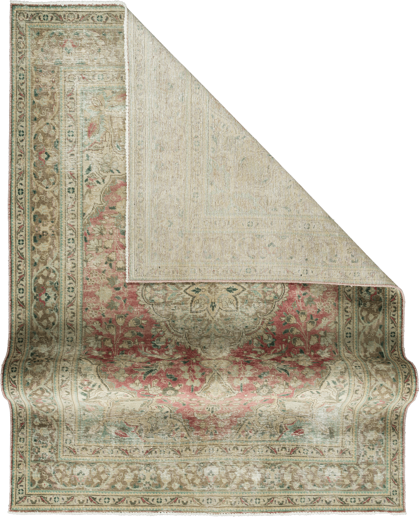 Modern Tabriz Rectangle Red Rug 7×9 Wool-Cotton