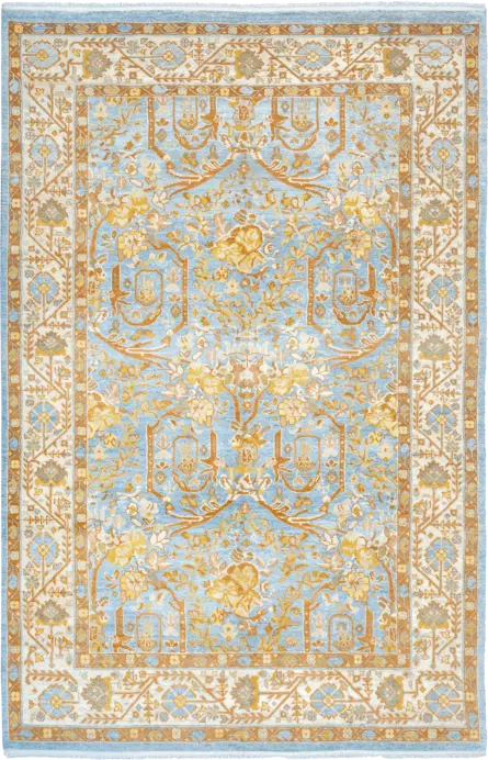 Newly Woven Heritage Sultanabad Rectangle Blue Rug 7×10 Wool-Cotton