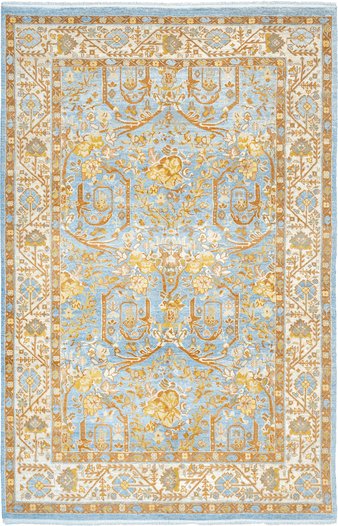 Newly Woven Heritage Sultanabad Rectangle Blue Rug 7×10 Wool-Cotton