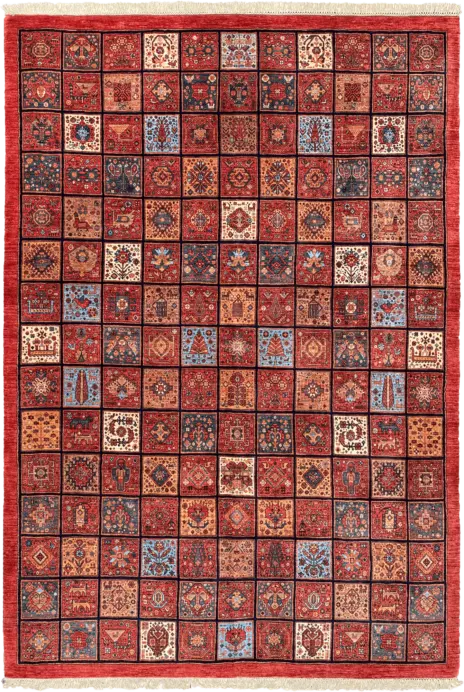 Newly Woven Heritage Qashqai Rectangle Multicolored Rug 7×10 Wool-Cotton