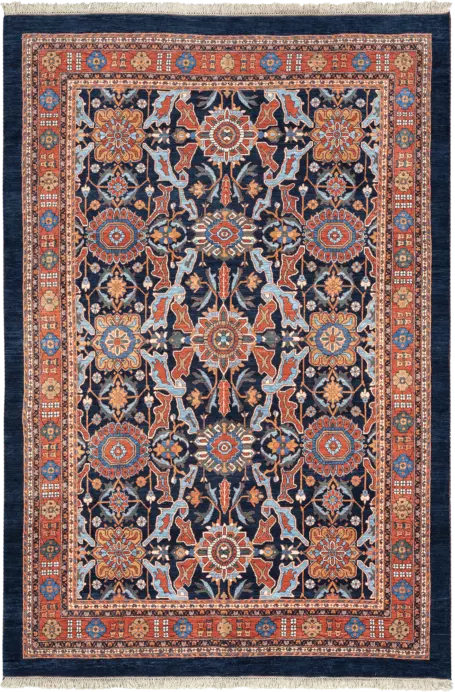 Newly Woven Heritage Bidjar Rectangle Blue Rug 7×10 Wool-Cotton
