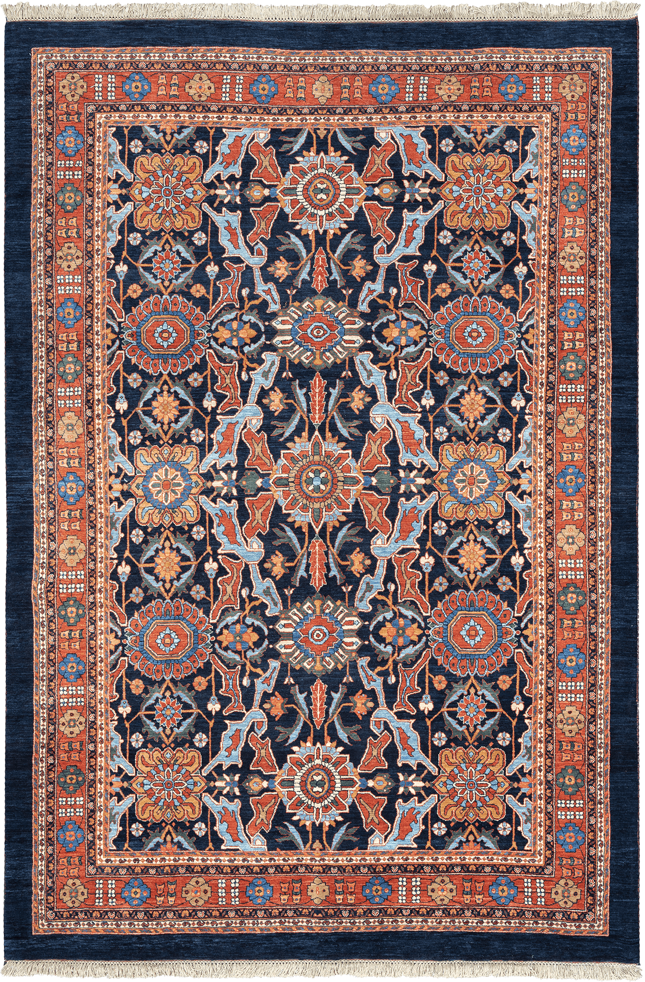 Newly Woven Heritage Bidjar Rectangle Blue Rug 7×10 Wool-Cotton