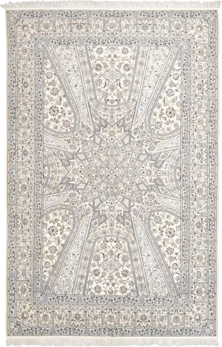 Heritage Nain Rectangle White Rug 7×10 Wool-Silk