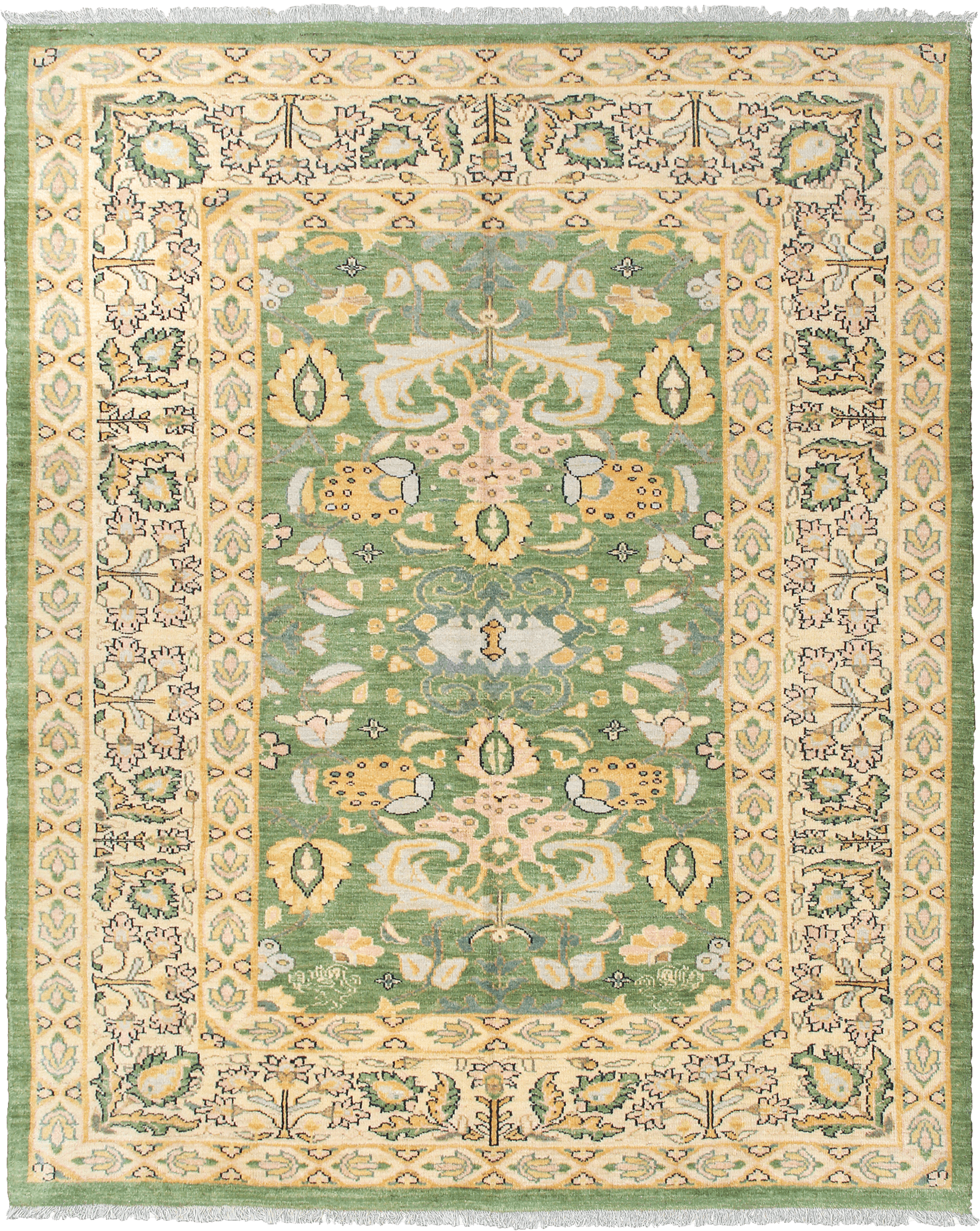 Newly Woven Heritage Sultanabad Rectangle Green Rug 8×9 Wool-Cotton