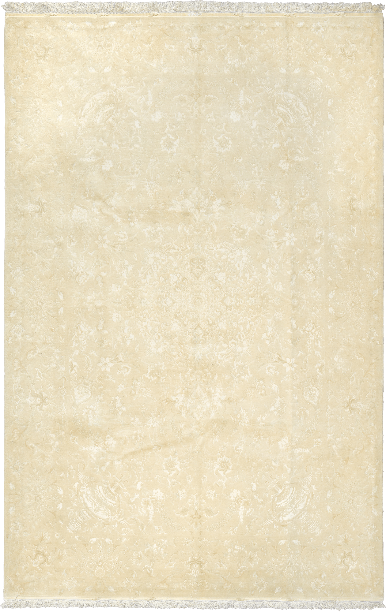 Heritage Tabriz Rectangle Beige Rug 7×10 Wool-Silk