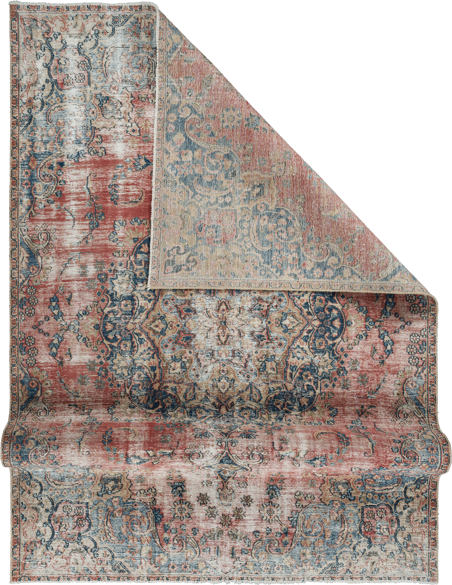Modern Tabriz Rectangle Red Rug 7×10 Wool-Cotton