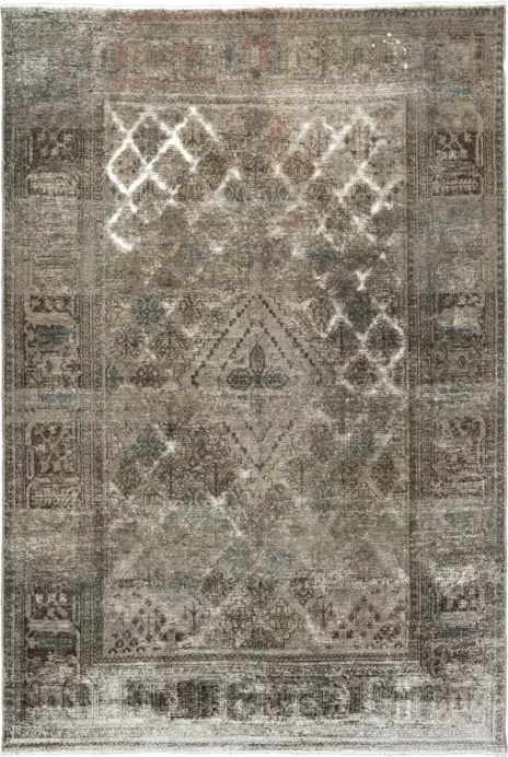 Modern Josheqan Rectangle Grey Rug 7×10 Wool-Cotton