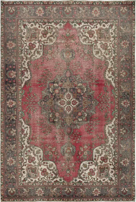 Patina Tabriz Rectangle Red Rug 7×10 Wool-Cotton