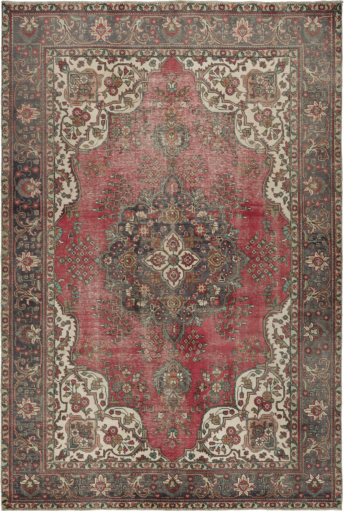 Patina Tabriz Rectangle Red Rug 7×10 Wool-Cotton