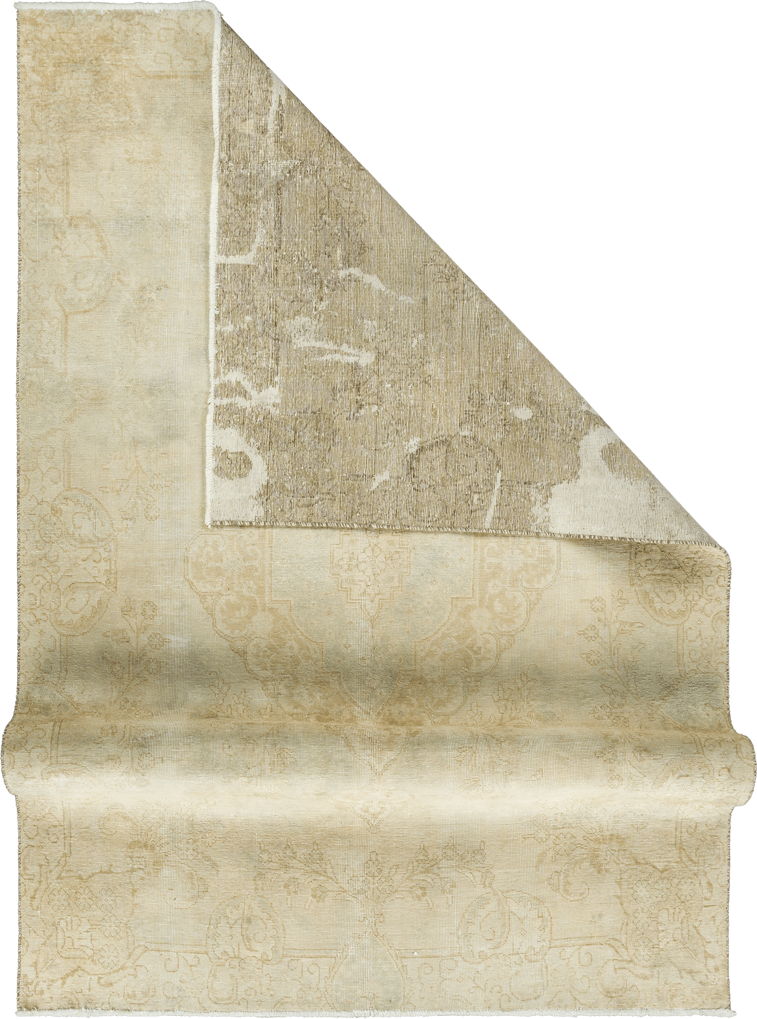 Modern Tabriz Rectangle Beige Rug 6×10 Wool-Cotton