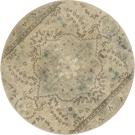 Modern Tabriz Round Grey Rug 3×3 Wool-Cotton