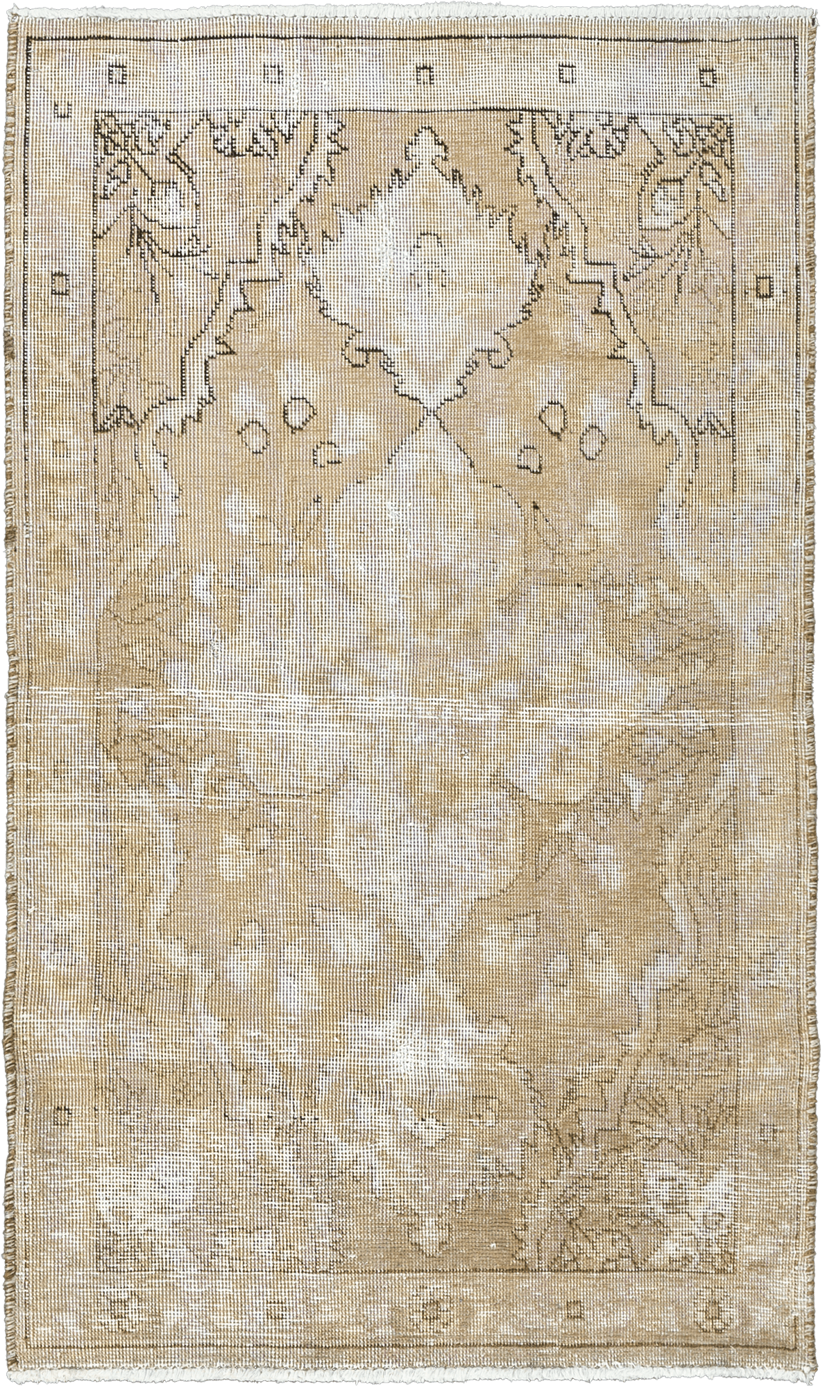 Modern Tabriz Rectangle Beige Rug 3×5 Wool-Cotton