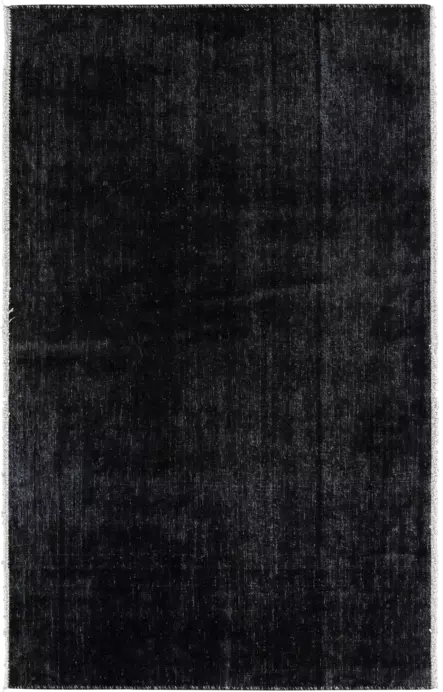 Colorful Vintage Tabriz Rectangle Black Rug 3×5 Wool-Cotton