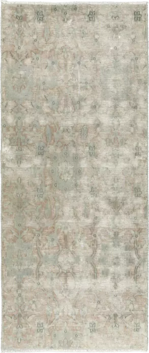 Colorful Vintage Kerman Runner Grey Rug 2×6 Wool-Cotton