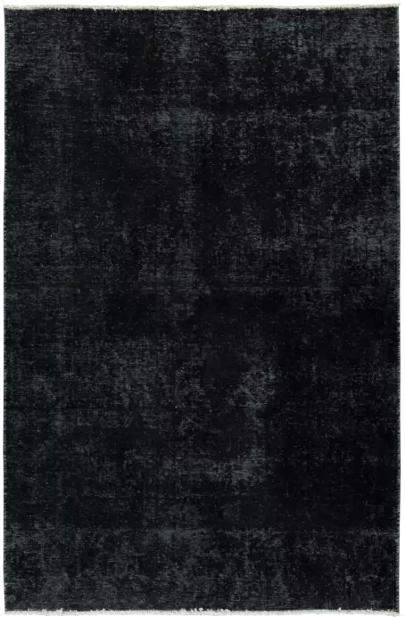 Colorful Vintage Tabriz Rectangle Black Rug 4×6 Wool-Cotton