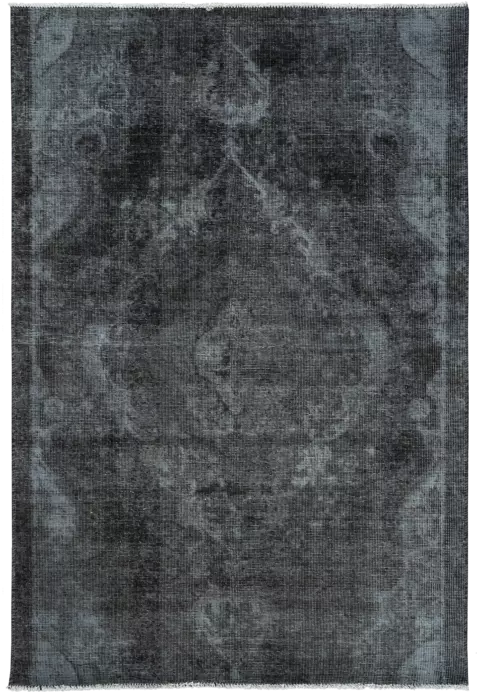 Colorful Vintage Tabriz Rectangle Blue Rug 4×7 Wool-Cotton