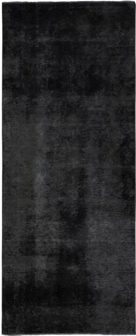 Colorful Vintage Tabriz Runner Black Rug 3×8 Wool-Cotton