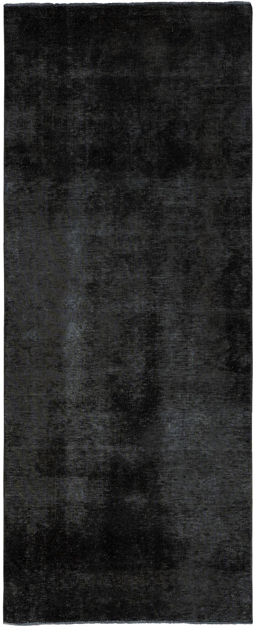 Colorful Vintage Tabriz Runner Black Rug 3×8 Wool-Cotton