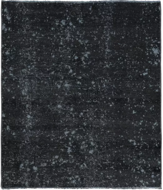 Colorful Vintage Tabriz Rectangle Black Rug 5×5 Wool-Cotton