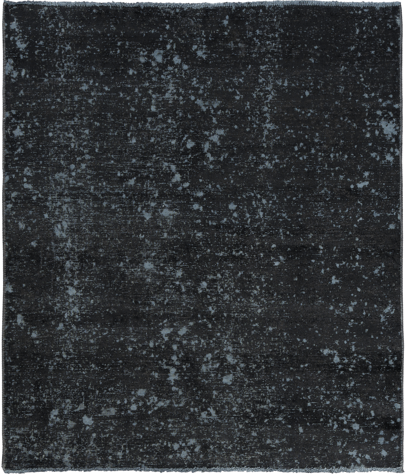Colorful Vintage Tabriz Rectangle Black Rug 5×5 Wool-Cotton