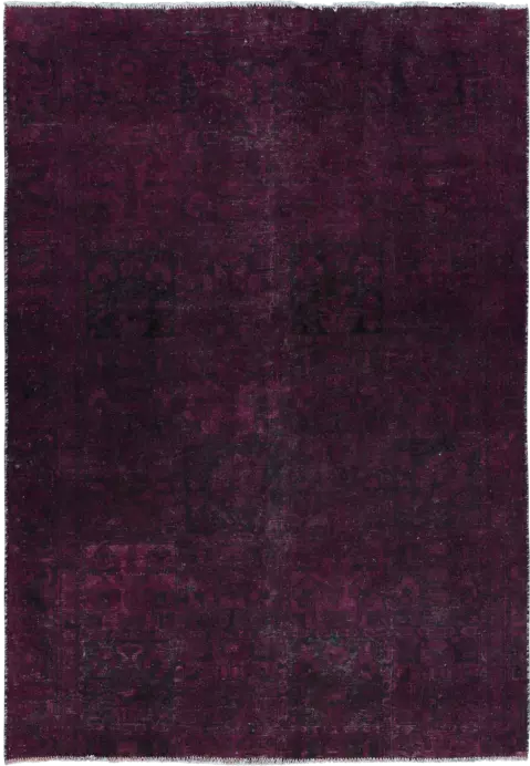 Colorful Vintage Tabriz Rectangle Purple Rug 4×6 Wool-Cotton