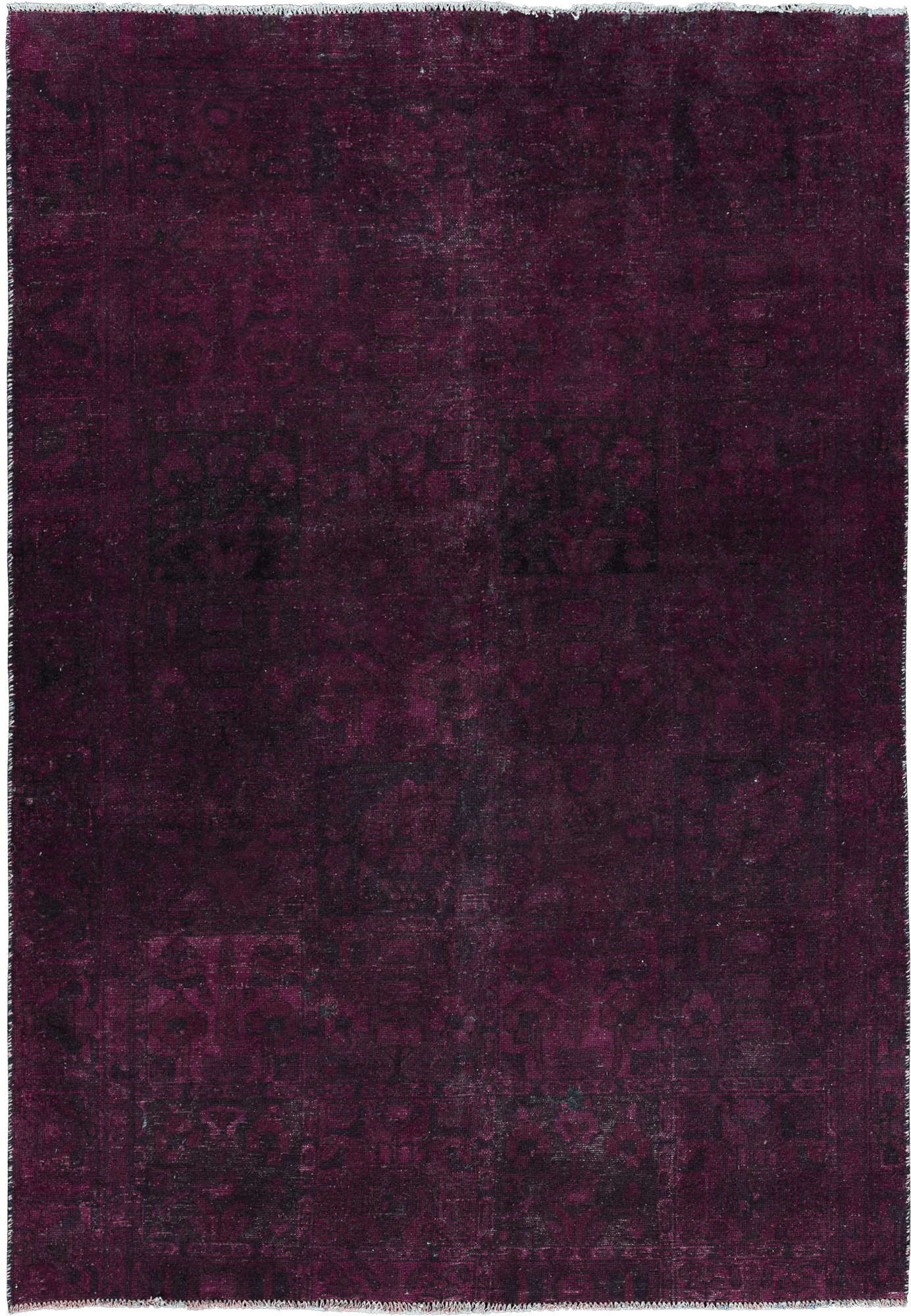 Colorful Vintage Tabriz Rectangle Purple Rug 4×6 Wool-Cotton