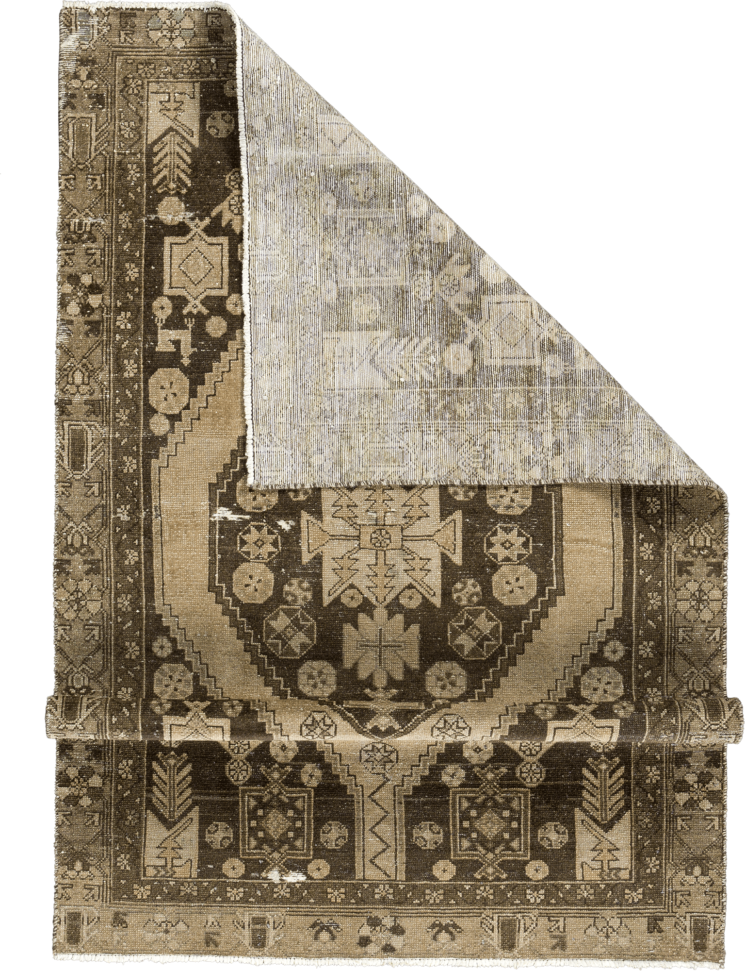 Modern Mazlaqan Rectangle Brown Rug 4×7 Wool-Cotton