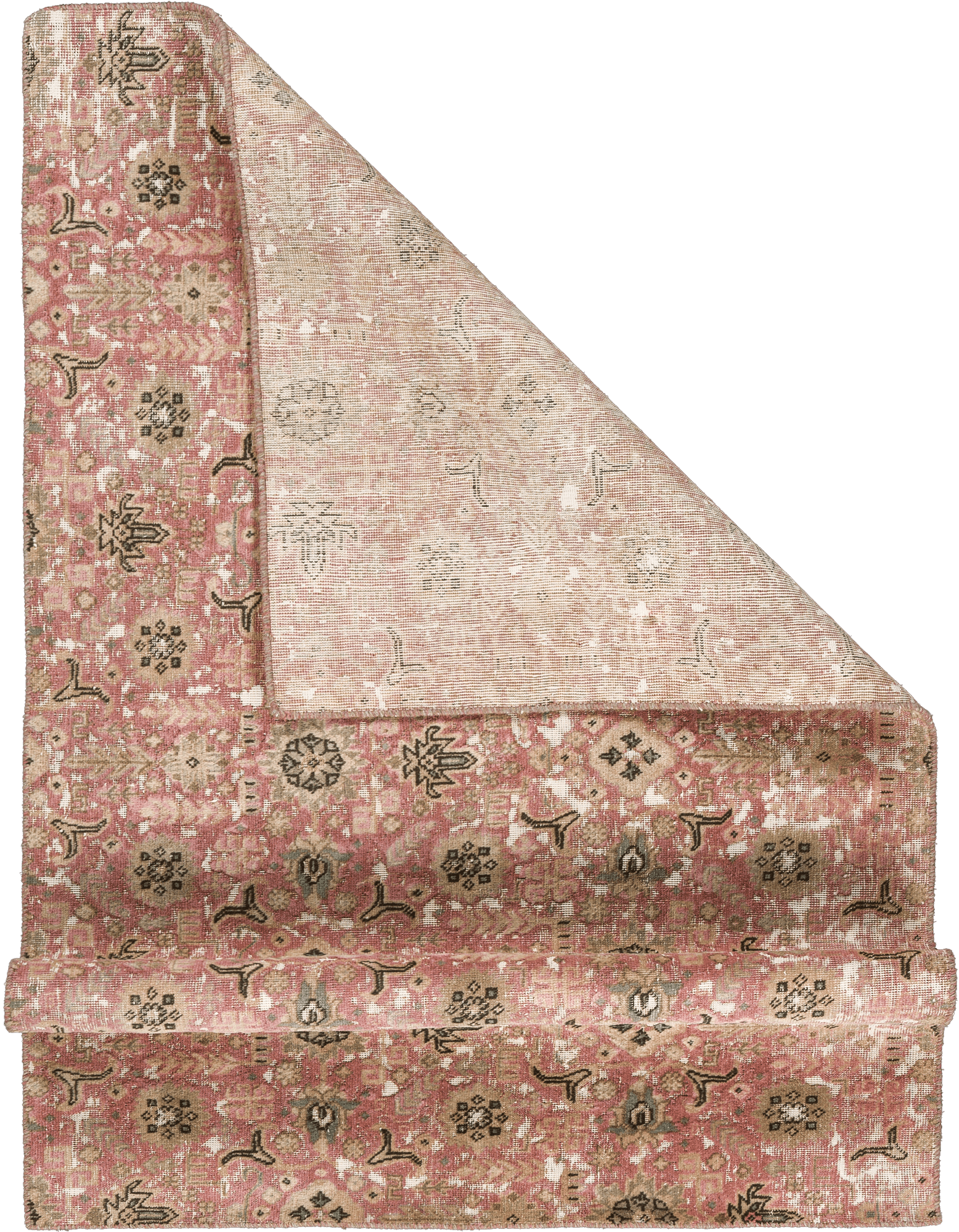 Modern Tabriz Rectangle Pink Rug 4×6 Wool-Cotton