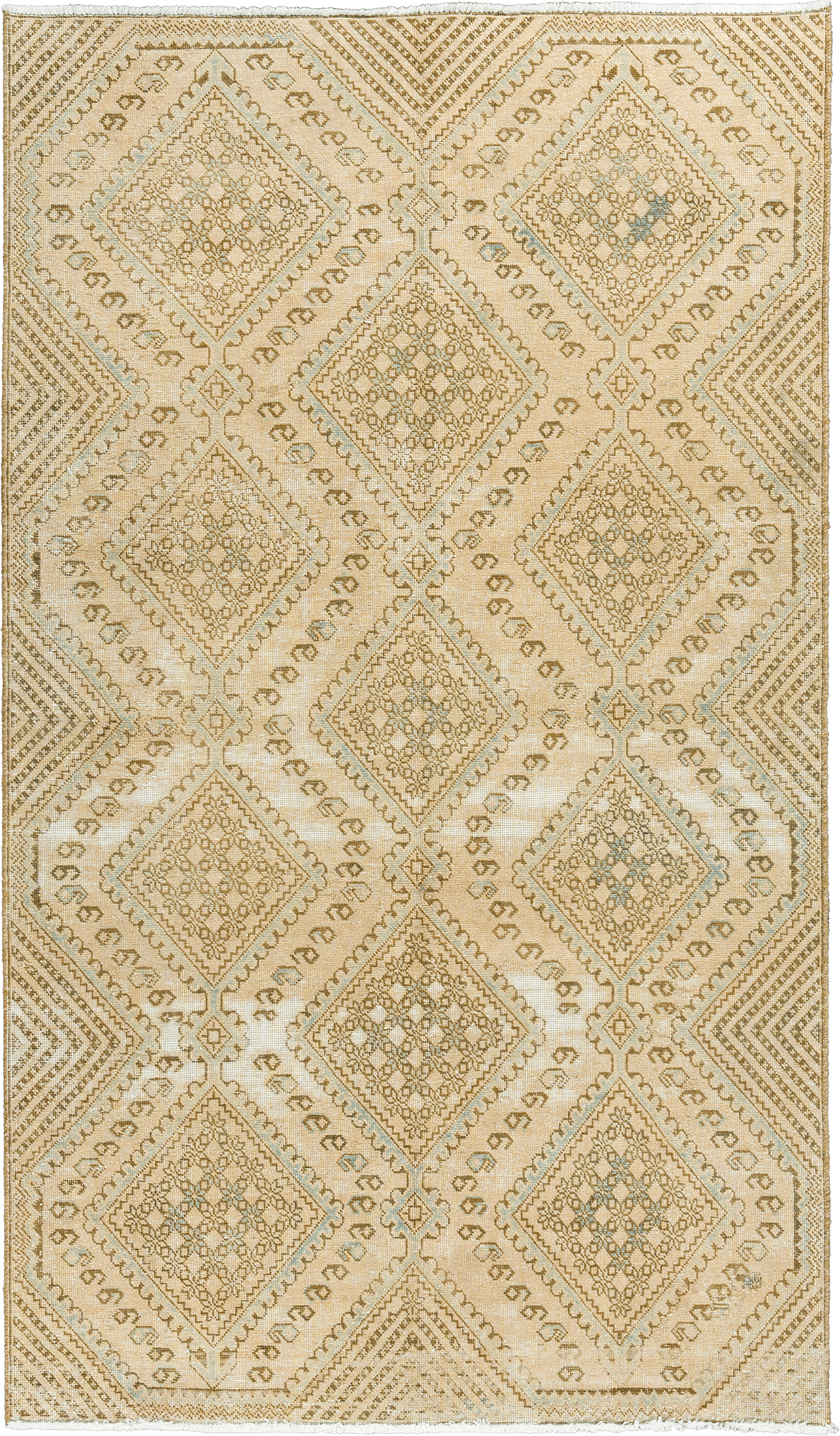 Modern Tabriz Rectangle Beige Rug 5×8 Wool-Cotton